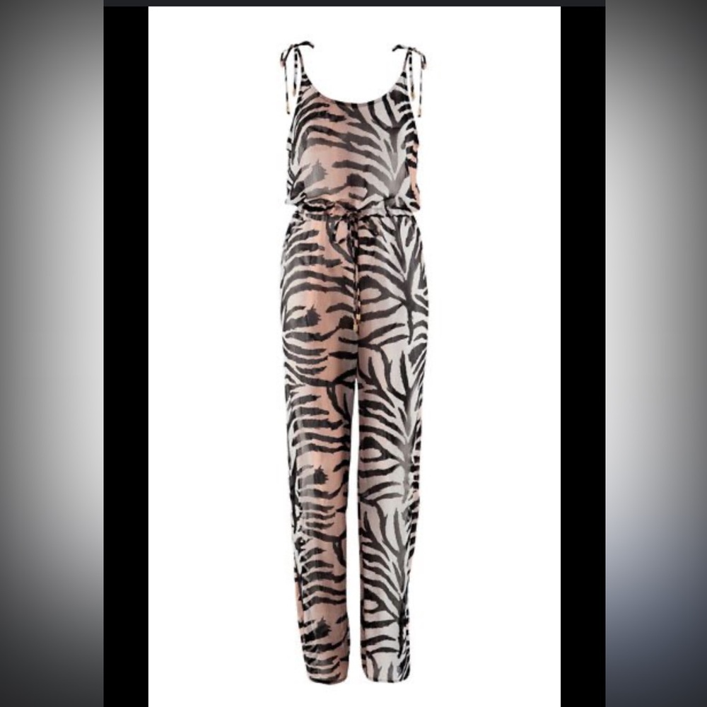 H&M Zebra Print Jumpsuit - Black and Tan